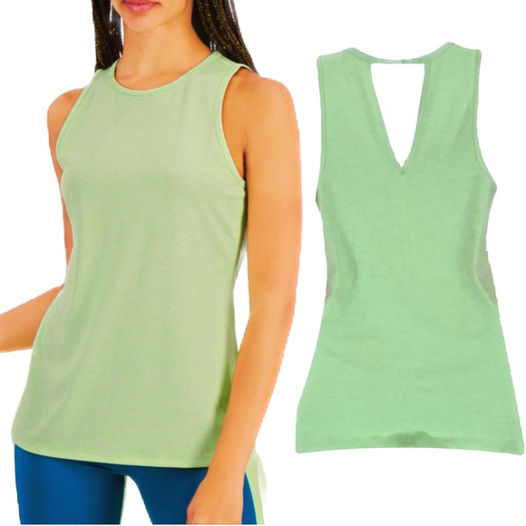 Ideology Keyhole Back Light Heathered Pistachio Rapidry Tank Top - Picture 2 of 4